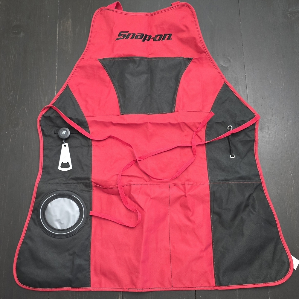 Snap-on Tools Grilling Apron with Beverage Pocket, Bottle Opener & Pockets NWOT